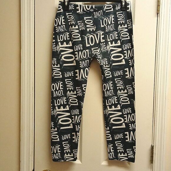 ⭐️5/$25 SALE NOBO women's LOVE Leggings.  Above Ankle Size 11/13 black/white - Picture 3 of 3